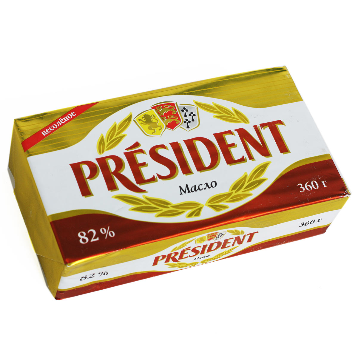 PRESIDENT масло сливочное 82% 360г PRESIDENT масло сливочное 82% 360г
