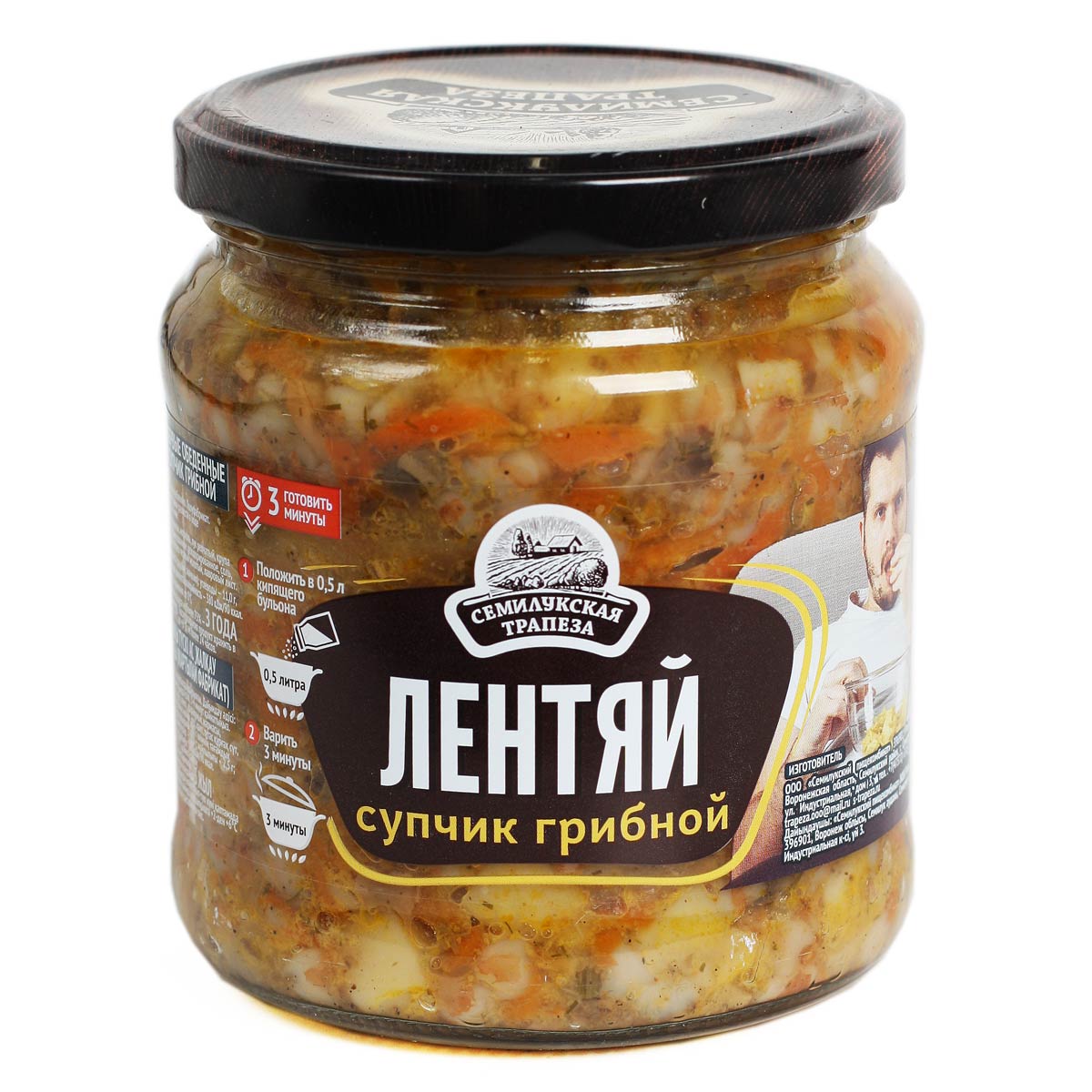 Лентяй супчик грибной Семилукская трапеза 460г Лентяй супчик грибной Семилукская трапеза 460г