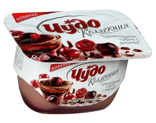 ЧУДО Коллекция Десерт творожный  Шоколадное суфле с вишней 4,2%, 100г