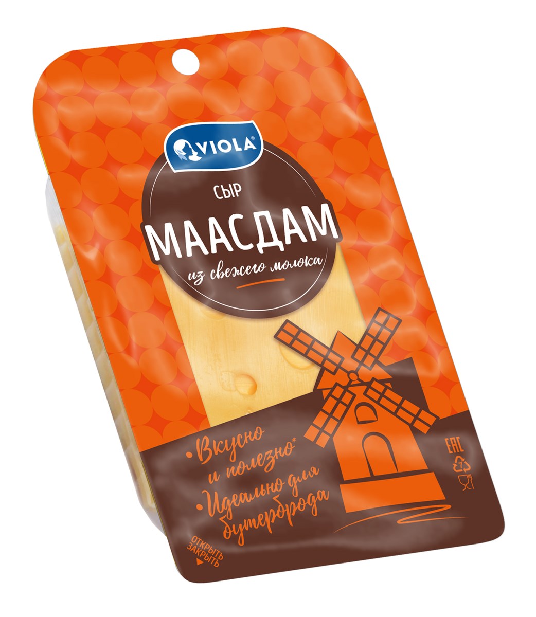 VIOLA сыр Маасдам Виола нарезка 45% 120г VIOLA сыр Маасдам Виола нарезка 45% 120г
