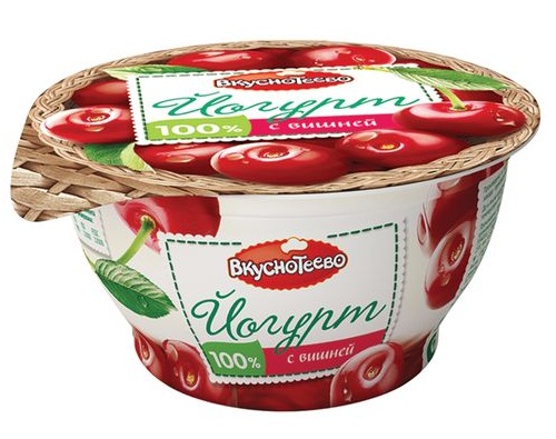 ВКУСНОТЕЕВО Йогурт с вишней 3,5%, 140г ВКУСНОТЕЕВО Йогурт с вишней 3,5%, 140г
