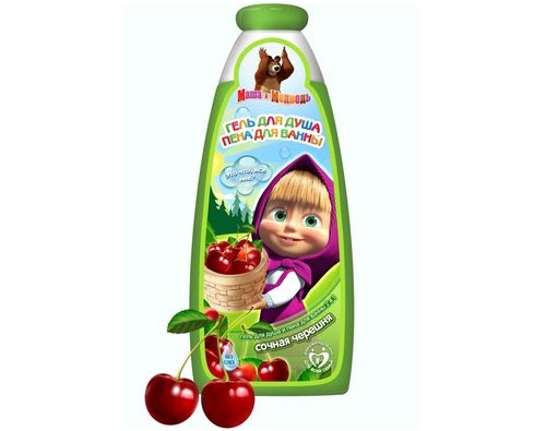 Маша и Медведь гель для душа пена для ванны сочная черешня 240мл