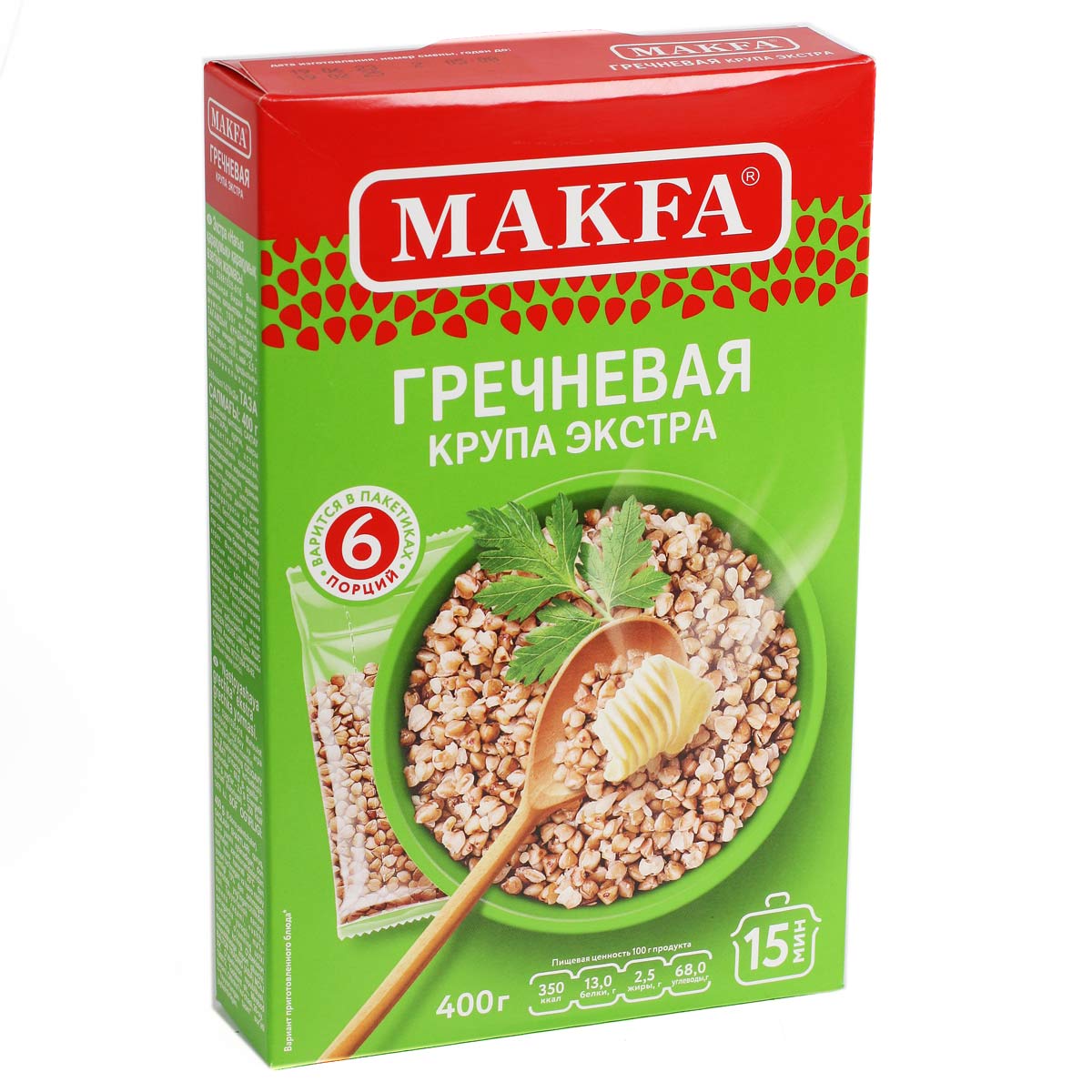 МАКФА Гречневая крупа экстра в пакетах 6шт 400г МАКФА Гречневая крупа экстра в пакетах 6шт 400г