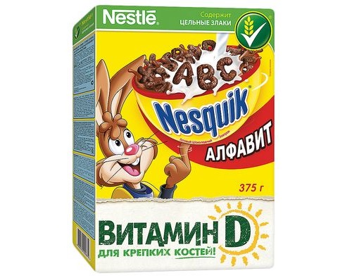 Несквик алфавит шоколадный завтрак 375г