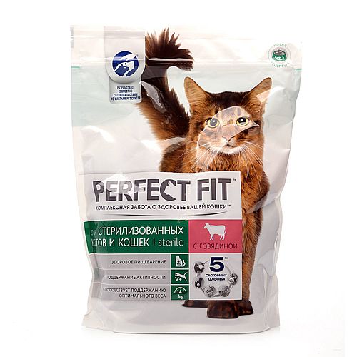 Perfect Fit Сухой  ддя стерилизованнх котов и кошек с говядиной 650г