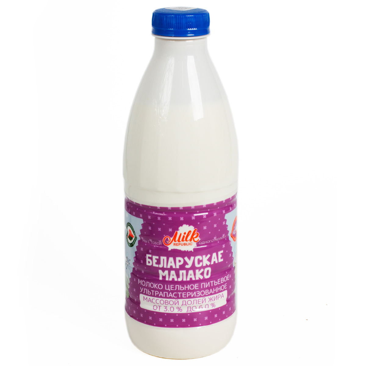MILK REPUBLIK Молоко цельное питьевое ультрапастеризованое 3,0-6,0% 950мл
