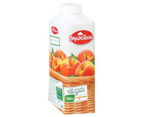 ВКУСНОТЕЕВО йогурт питьевой персик 1.5% 750г 