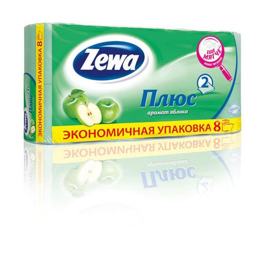 ZEWA туалетная бумага аромат яблока 2слоя 8Р