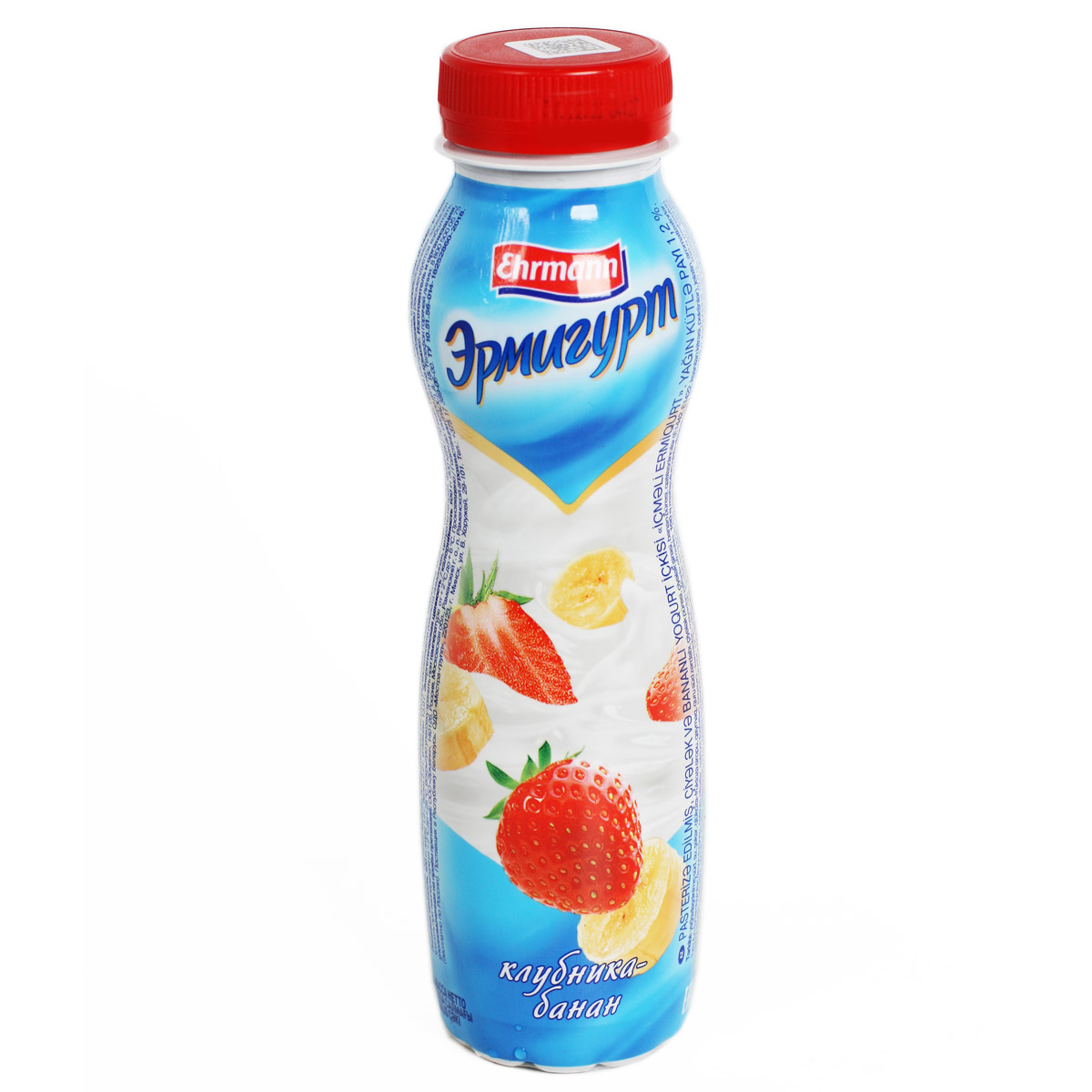Ehrmann Эрмигурт йогурт питьевой Клубника-Банан 290г 