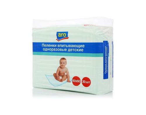 Aro пеленки впитывающие одноразовые 60 X 60 упаковка 20шт 