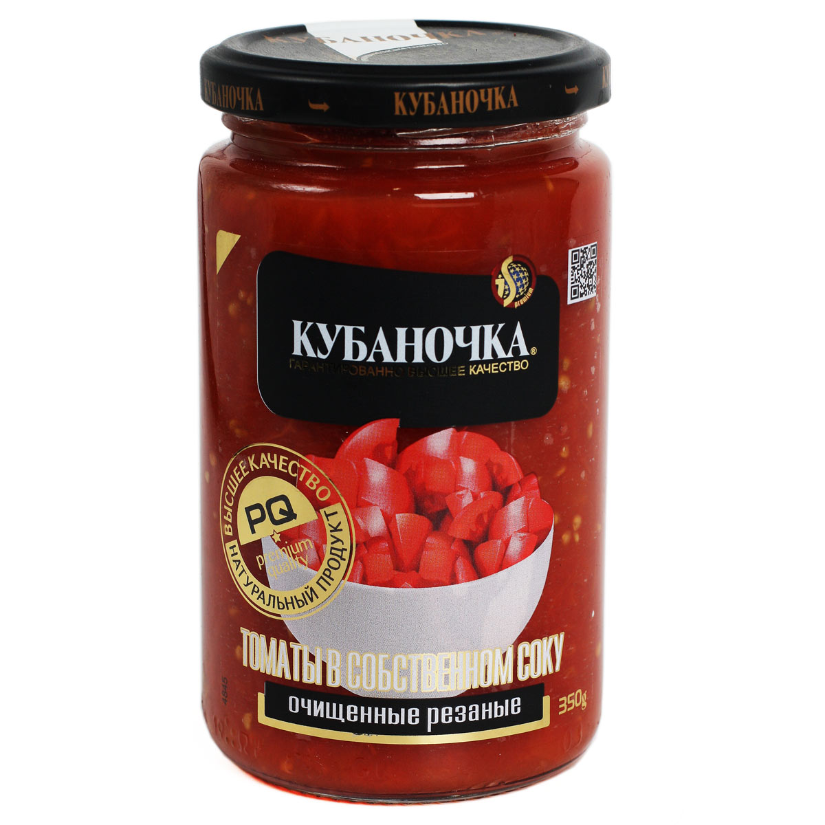 Томаты в собственном соку очищенные резаные Кубаночка 350г Томаты в собственном соку очищенные резаные Кубаночка 350г