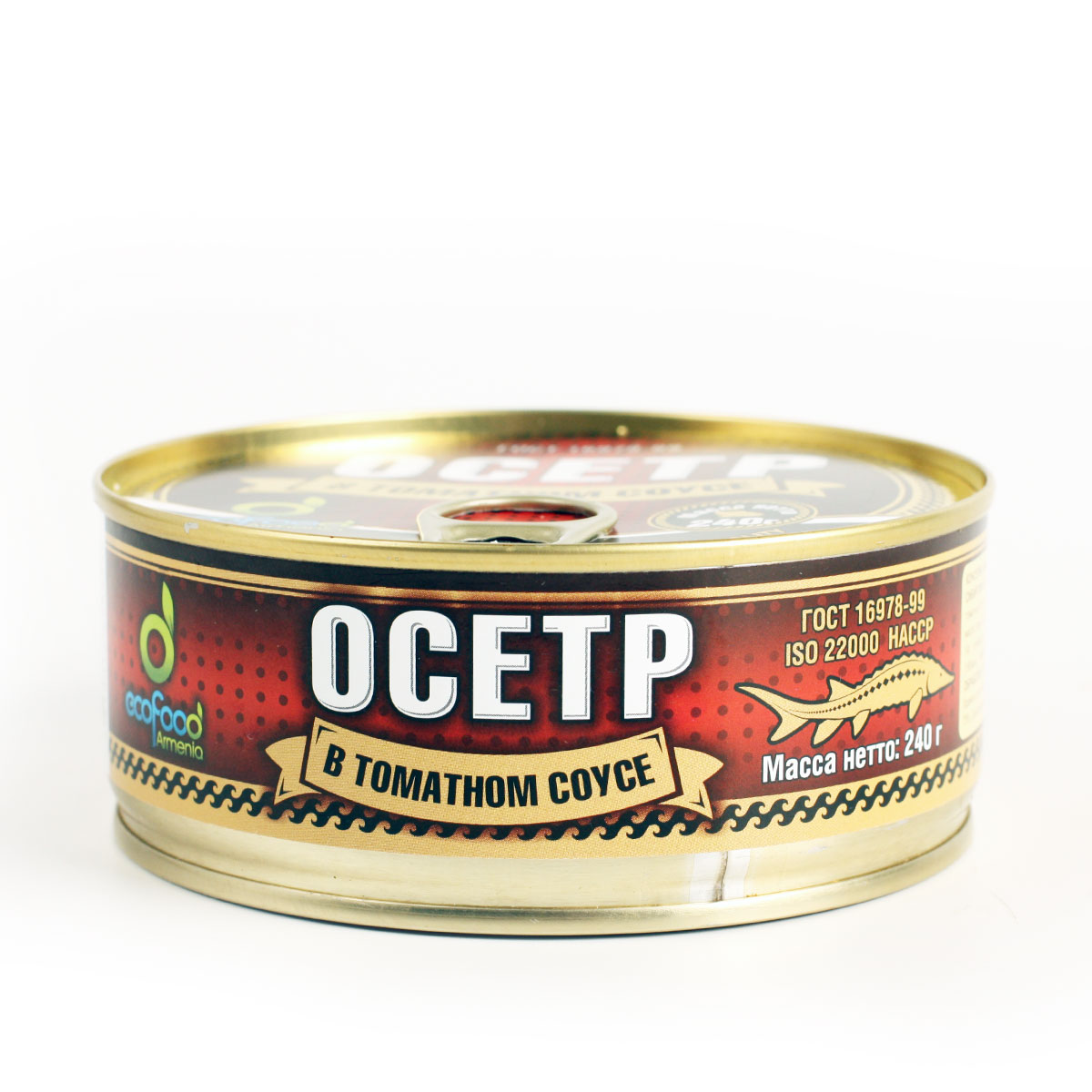 Осетр натуральный в томатном соусе Ecofood 240г