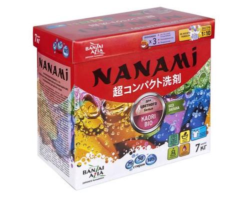 Nanami, порошок концентр. для цветного белья аналог 7 кг с кондиционером, 0,7 кг. Япония