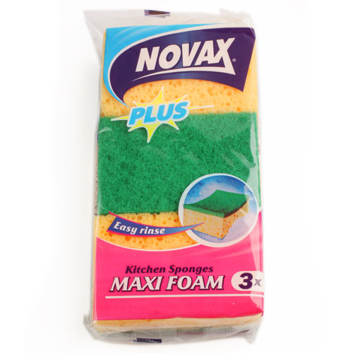 Губка для мытья посуды Novax Maxi Foam 3шт