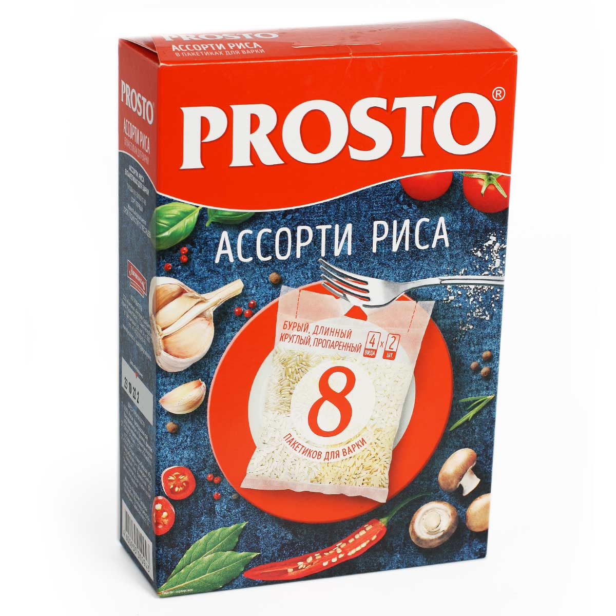 PROSTO ассорти риса в пакетиках для варки 4 вида по 2 штуки PROSTO ассорти риса в пакетиках для варки 4 вида по 2 штуки
