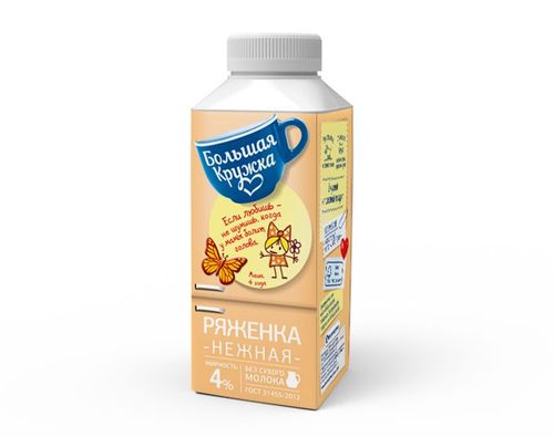 БОЛЬШАЯ КРУЖКА Ряженка 4% 500г