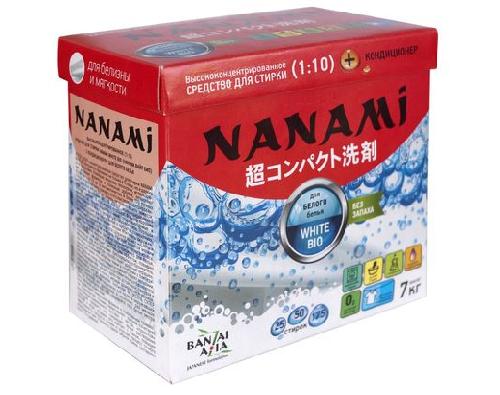 Nanami, порошок концентр. для белого белья аналог 7 кг с кондиционером, 0,7 кг. Япония