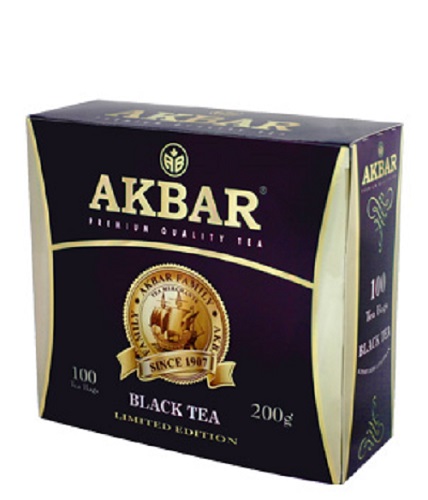 Чай черный байховый 200 гр. ( Akbar Premium 100 пакетов)