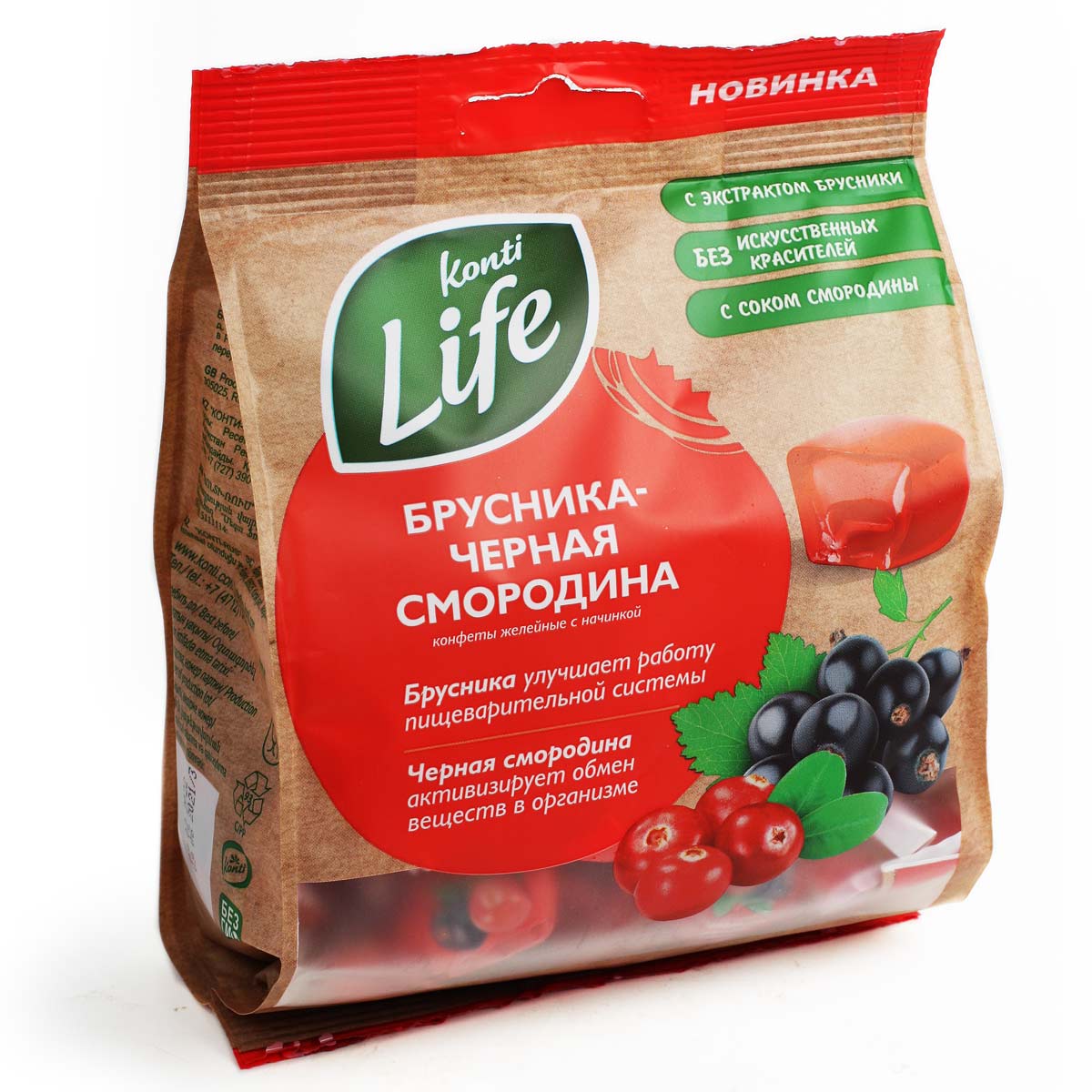 Конфеты Конти Лайф брусника-черная смородина Konti 220г