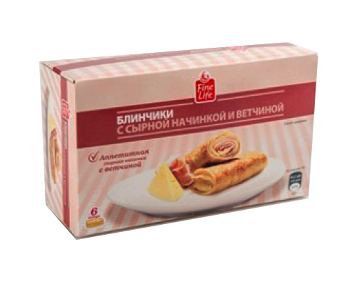 Файн лайф блины с сыром и ветчиной 420г