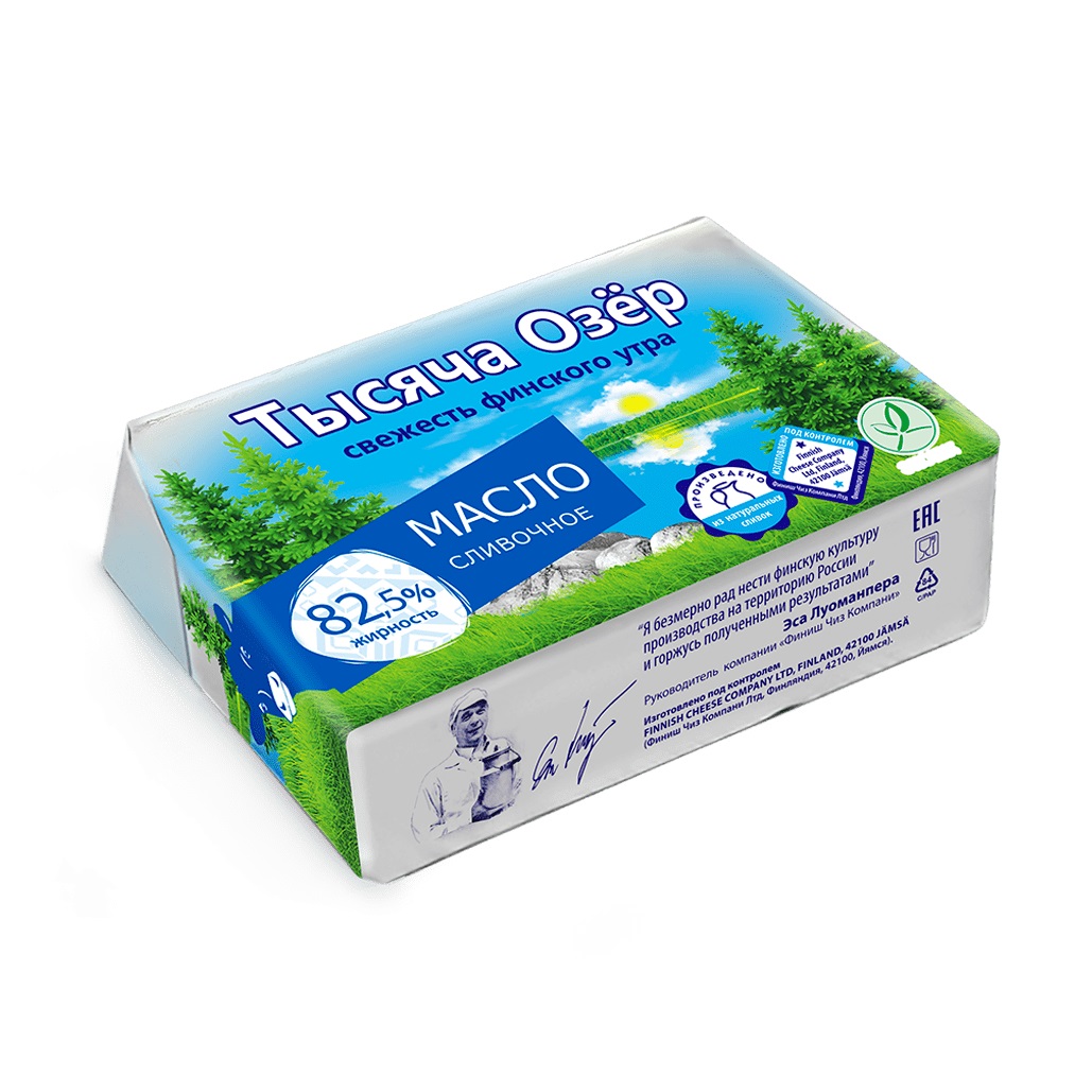 Тысяча озер масло сладко сливочное 82.5% 180г