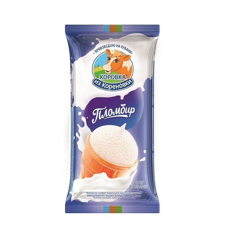 КОРОВКА ИЗ КОРЕНОВКИ мороженое Пломбир в стаканчике 100г