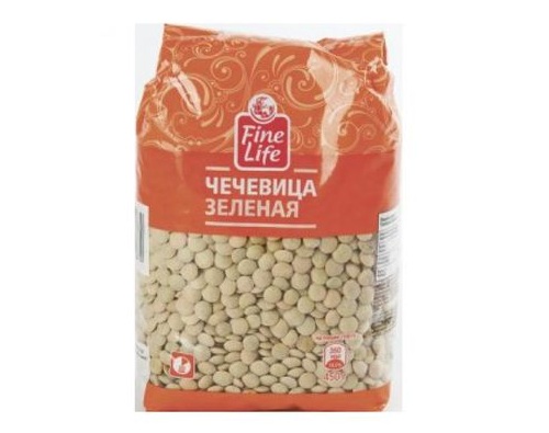FINE LIFE чечевица зеленая, 450 г FINE LIFE чечевица зеленая, 450 г