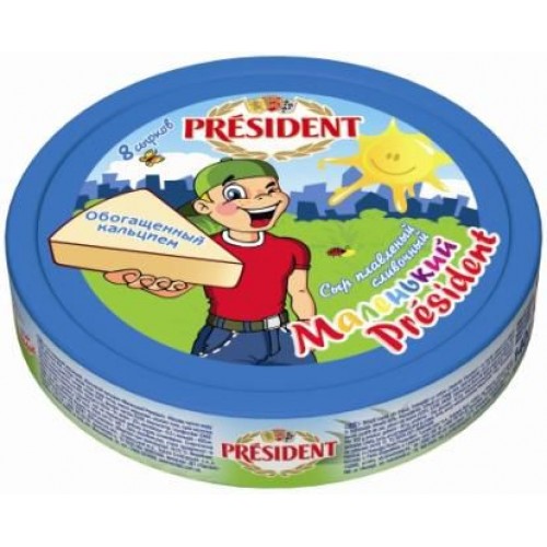 PRESIDENT сыр плавленый Маленький President обогащенный кальцием 45% 140г