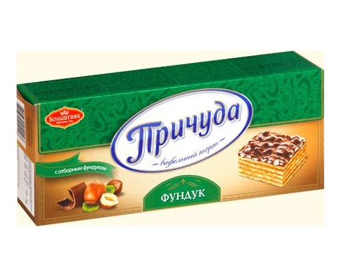 Причуда с отборным фундуком, шоколадно-вафельный торт, 270 гр.
