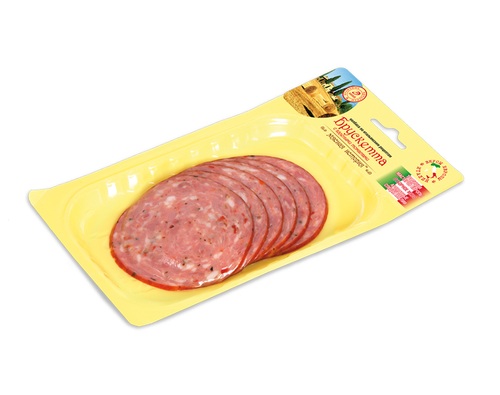 Иней колбаса Брускетта полукопченая в нарезке 100г