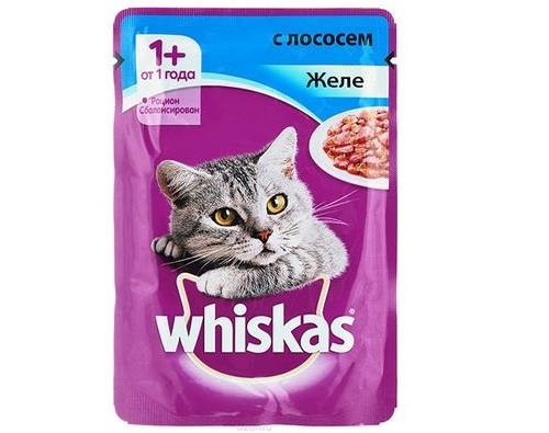 Whiskas желе с лососем Вискас 85г
