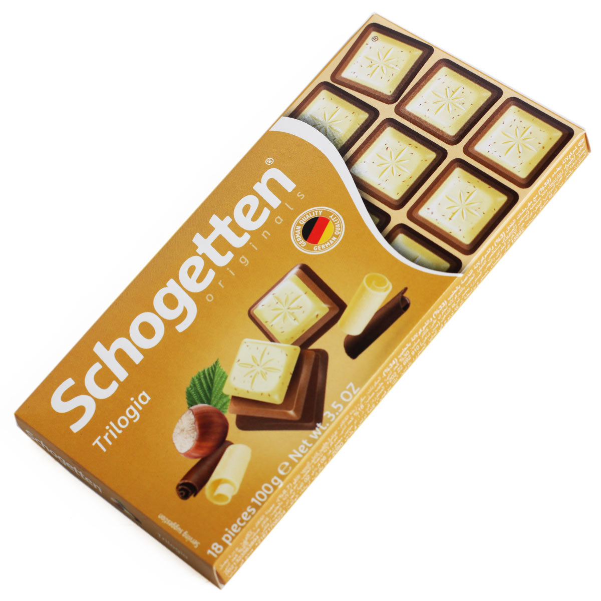 SCHOGETTEN белый молочный шоколад с грильяжем и фундуком100г