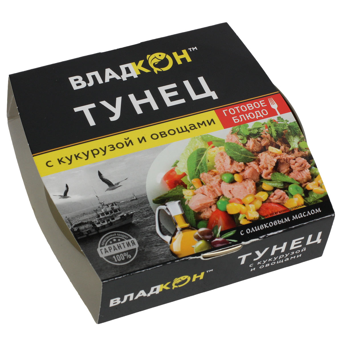 Тунец с кукурузой и овощами с оливковым маслом Владкон 160г