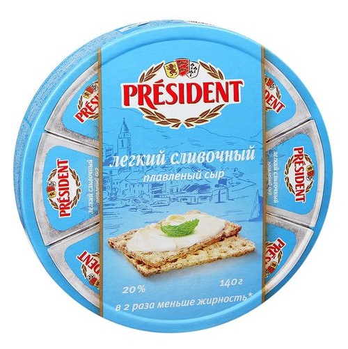 PRESIDENT сыр плавленый Легкий 20% 140г