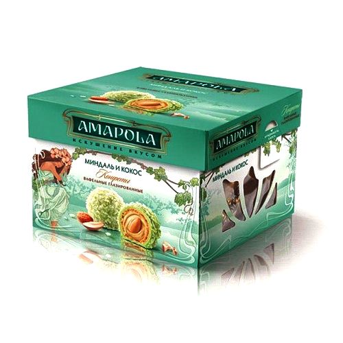 Конфеты Амапола миндаль и кокос 100г Конфеты Амапола миндаль и кокос 100г