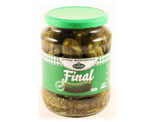 Кубань Продукт огурцы маринованные 6-9 см, 700 г