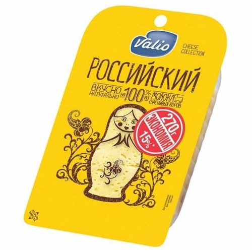 VALIO сыр Российский нарезка 50% 250г