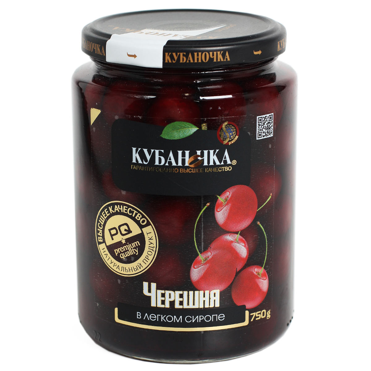 Кубаночка Черешня красная в легком сиропе 750г