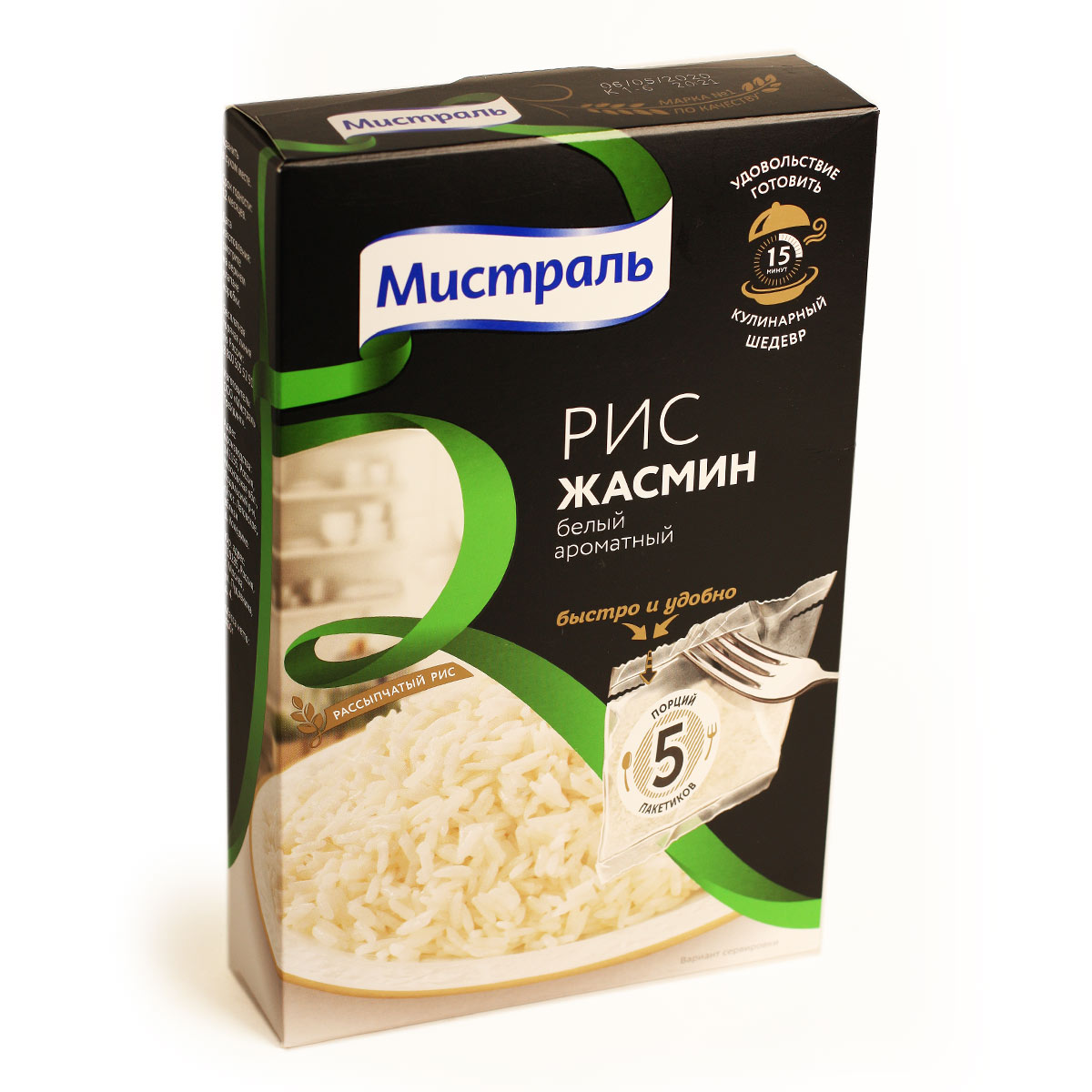Мистраль рис Жасмин в пакетиках белый ароматный для быстрого приготовления 5 X80г Мистраль рис Жасмин в пакетиках белый ароматный для быстрого приготовления 5 X80г