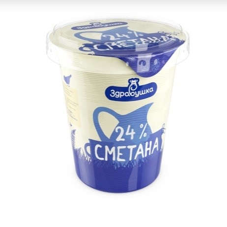 Здравушка сметана 24% 380г
