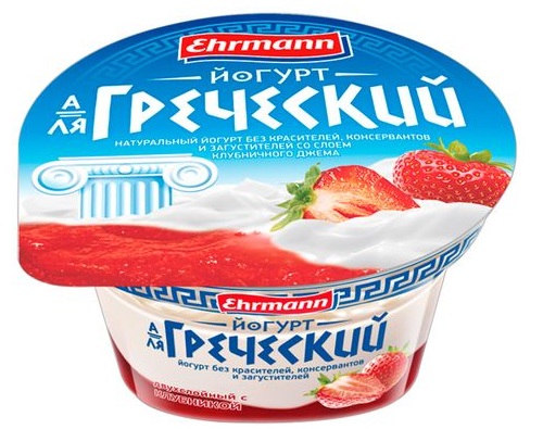 EHRMANN Йогурт А-ля Греческий клубника 140г 