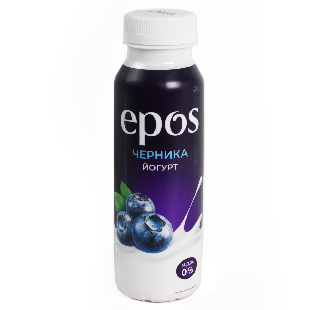 Йогурт epos питьевой с черникой обезжиренный 0% 160г