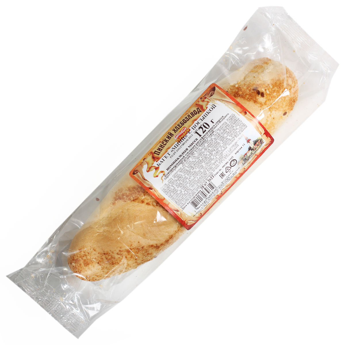 Багет Мини с посыпкой 120г Пинский хлебозавод