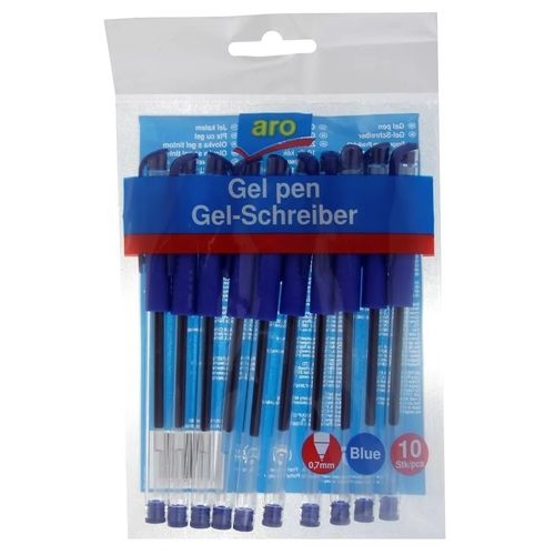 Aro ручки гелевые синие 10шт