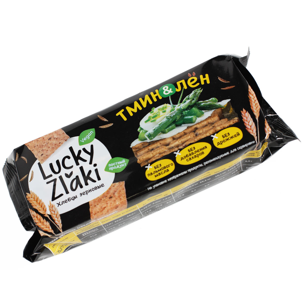 Хлебцы Зерновые LUCKY ZLAKI тмини лен 100г