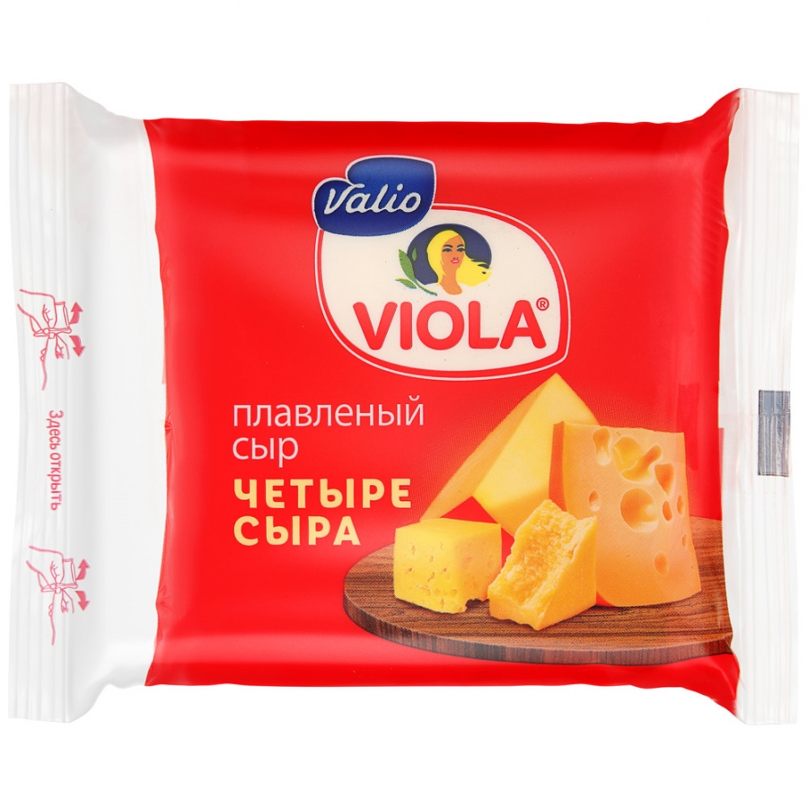 Виола сыр 4 сыра плавленый Valio 45% 140г