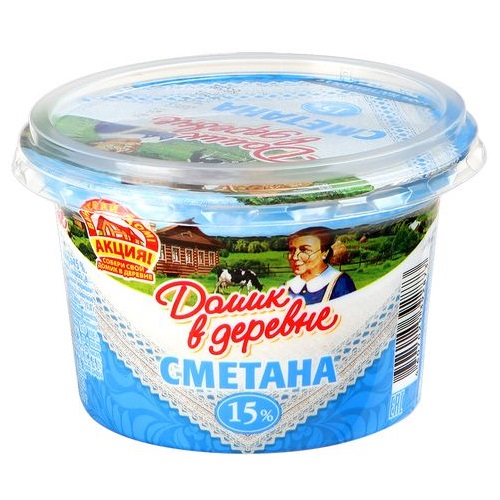 ДОМИК В ДЕРЕВНЕ сметана 15% 180г ДОМИК В ДЕРЕВНЕ сметана 15% 180г