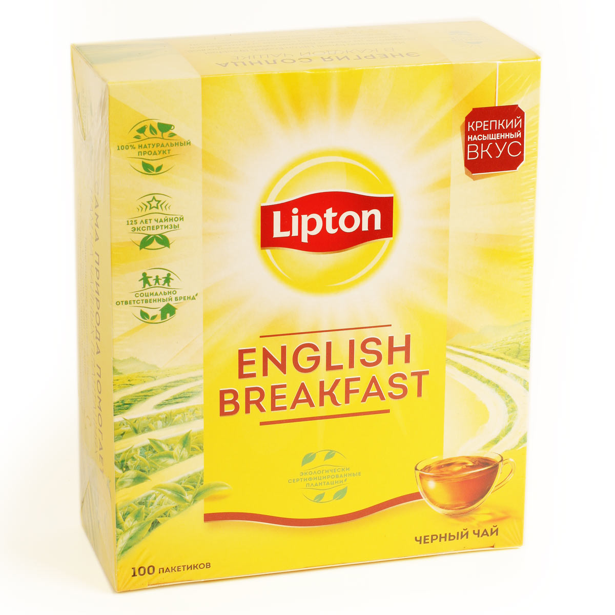 Липтон чай черный Английский завтрак Lipton English Breakfast 100пак X2г 200г