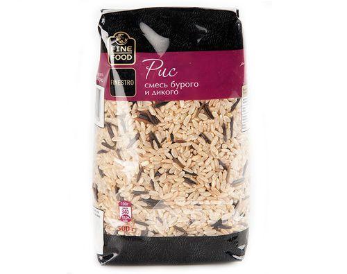 Файн фуд рис смесь бурого и дикого риса, 500 гр.