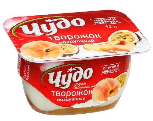 ЧУДО Творожок воздушный Персик-маракуйя 4.2% 100г ЧУДО Творожок воздушный Персик-маракуйя 4.2% 100г